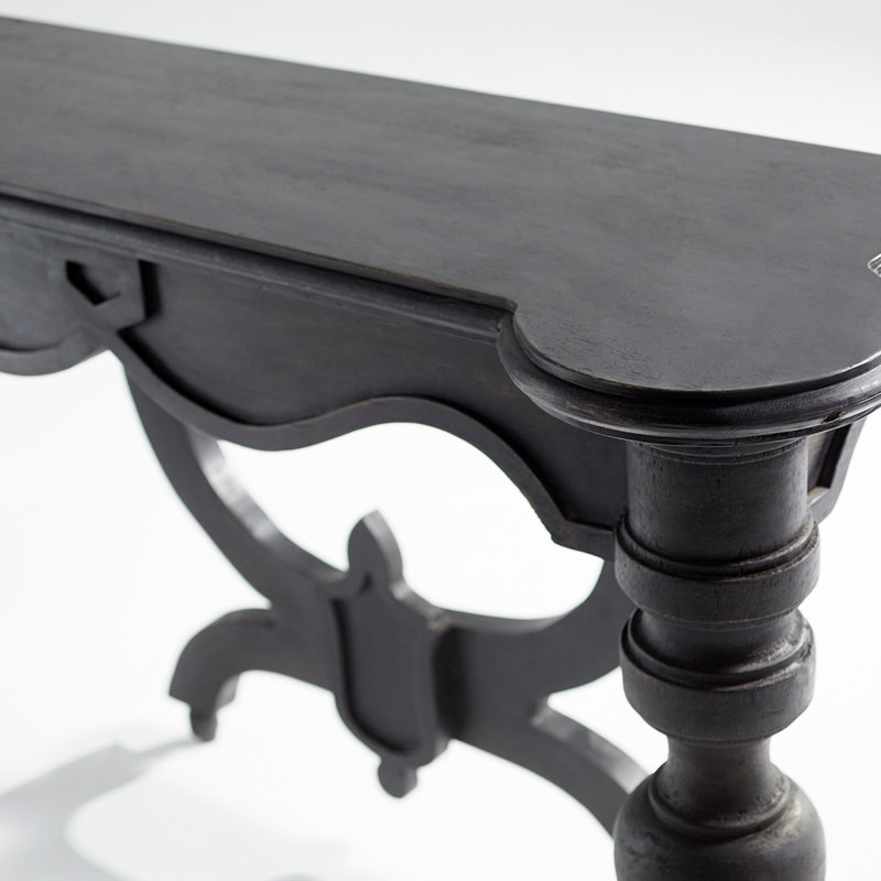 Lacroix 54'' Slate Black Solid Wood Console Table with Storage