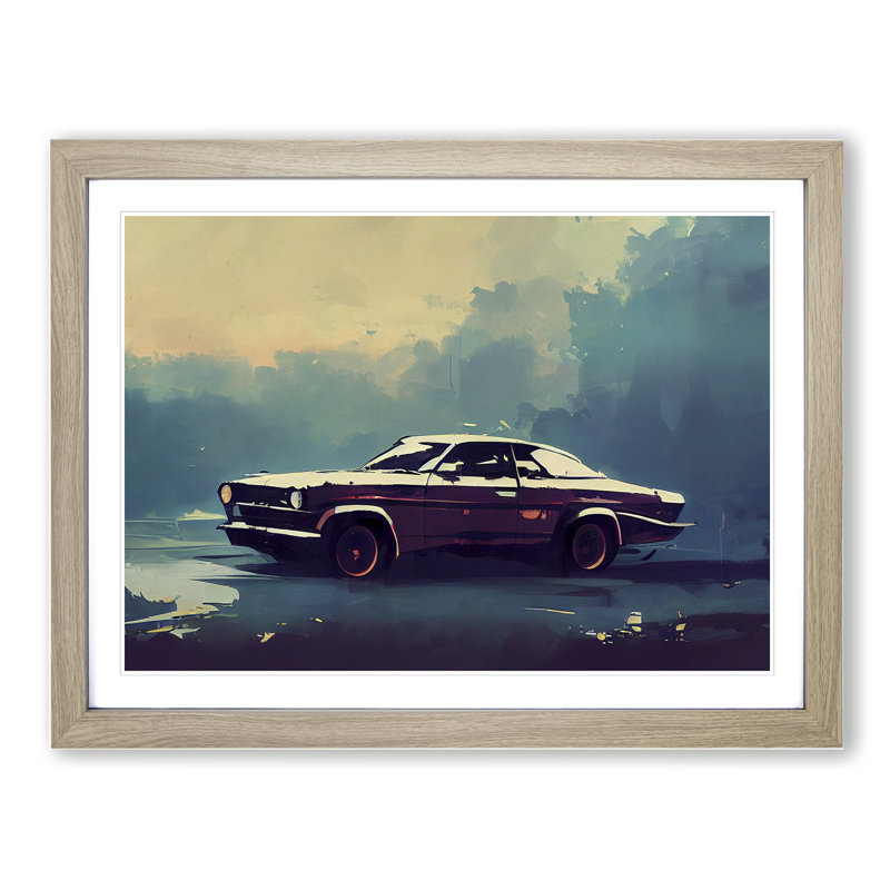Concept Car - Single Picture Frame Print, Oak, 46cm H x 64cm W x 2cm D