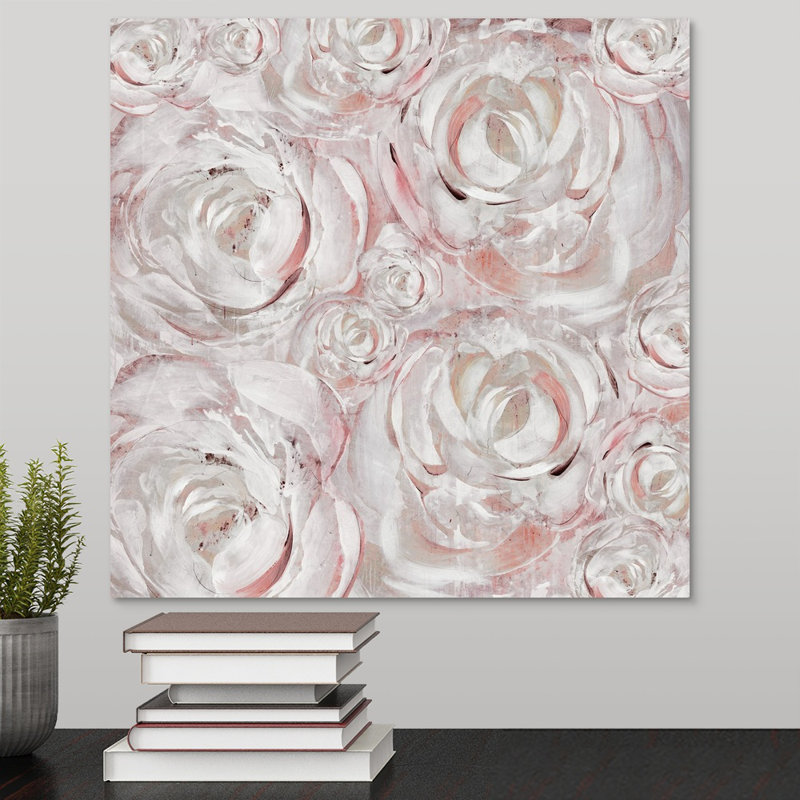 « rosé double iii », peinture sur toile, Toile tendue, H 16 po x l 16 po, Sans cadre