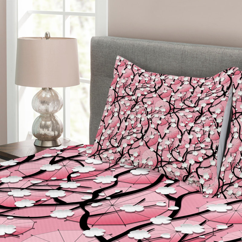Eclectic Polyester Floral Coverlet, King Coverlet + 2 Shams