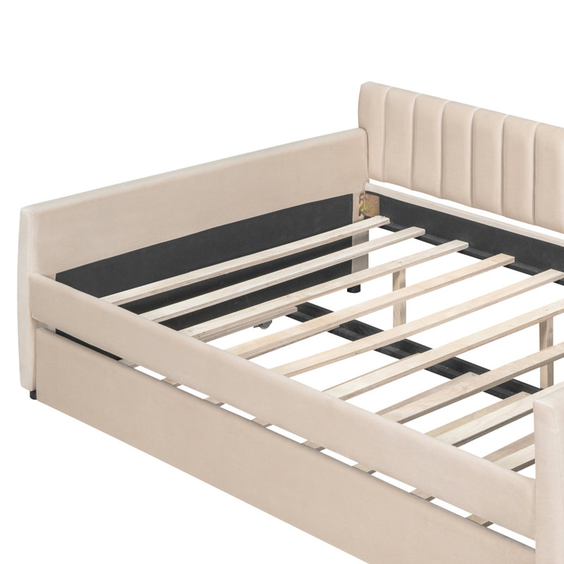 Lit tapissier Emmelee, Beige