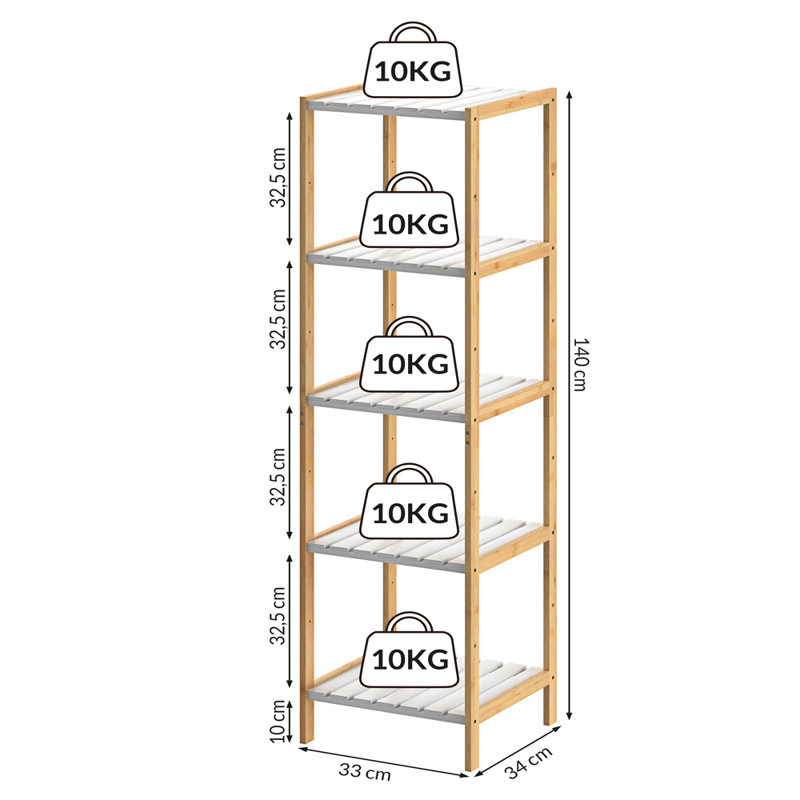 Dionne Bamboo Freestanding Bathroom Shelves