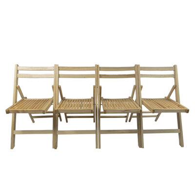 Furniture Slatted Wood Folding Special Event Chair, White, Set Of 4 Furniture Slatted Wood Folding Special Event Chair - Wood, Set of 4, FOLDING CHAIR