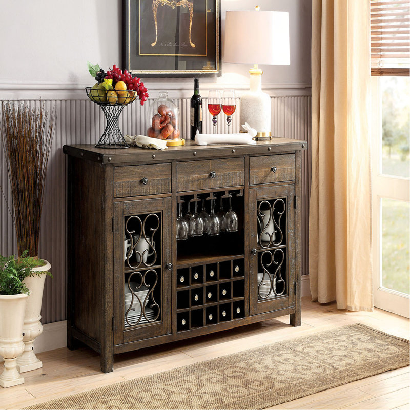 1 pièce Serveur en bois massif avec tiroirs de rangement fonctionnels