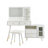 Modern Makeup Vanity Desk With Mirror, Lights, And Retractable Table, Compact Set With Drawers, Cabinet, And Power Outlet For Bedroom-223178413