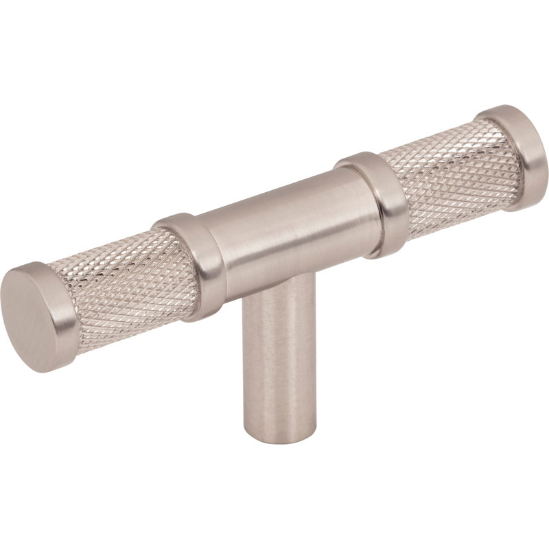 Burnham T-Knob 3 Inch Flat Black, Brushed Satin Nickel