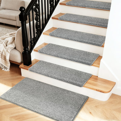 Kayella Non-Slip Indoor Stair Tread Set (14pc) with Landing Mat (1pc)