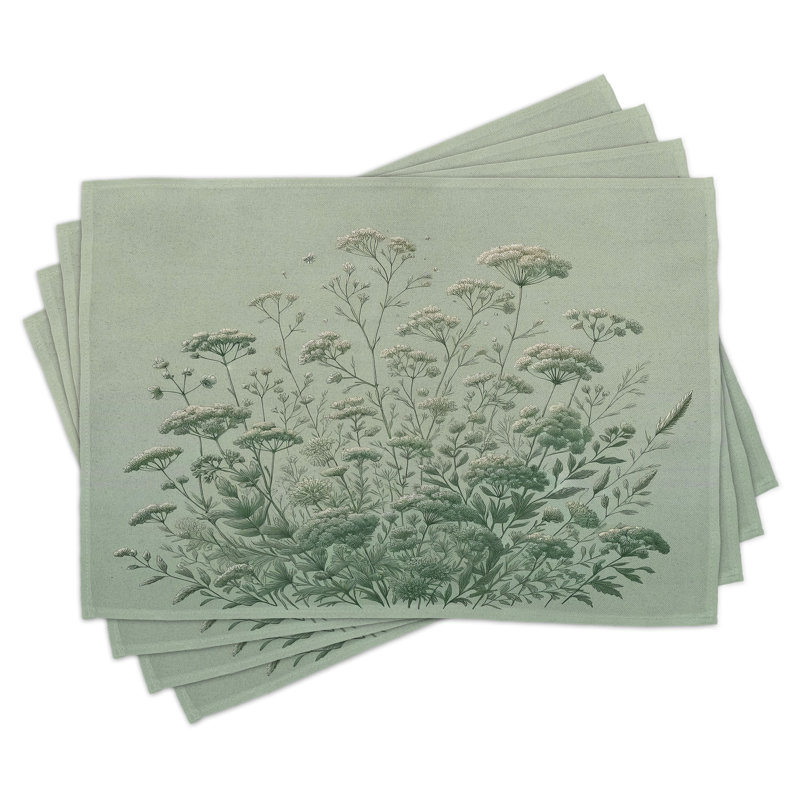 Ensemble de 4 napperons vert sauge Ambesonne