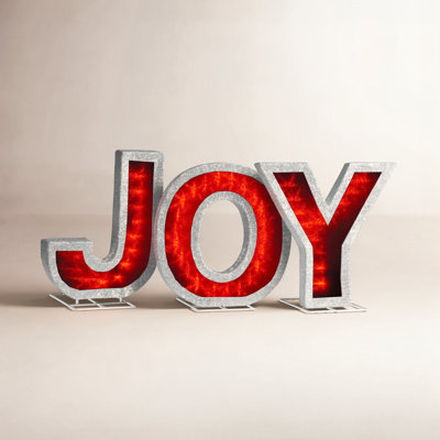 18" Lighted Joy Outdoor Sign