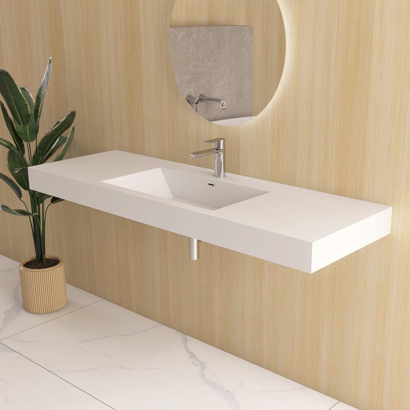 Lavabo de salle de bain mural 59 "en matériau SMC