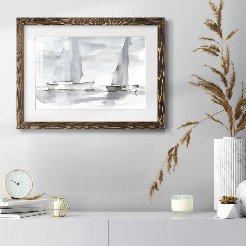 «Misty Sails II», reproduction d'art encadrée, Noyer, H 14 po x l 20 po x P 1,5 po