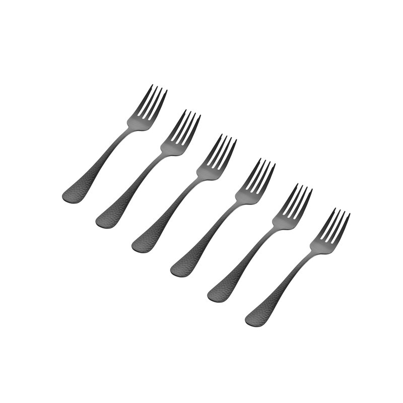 Ensemble de 6 fourchettes à salade Taniya, Noir