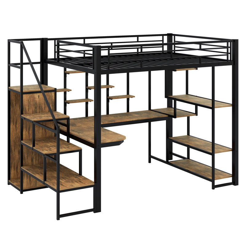 Lit mezzanine double Hachiro Kids, Noir