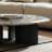Eudice Round Nesting Coffee Table Set with Marble Top, Modern Coffee Table and Side Table for Living Room, 2-Piece Set with Storage Shelf