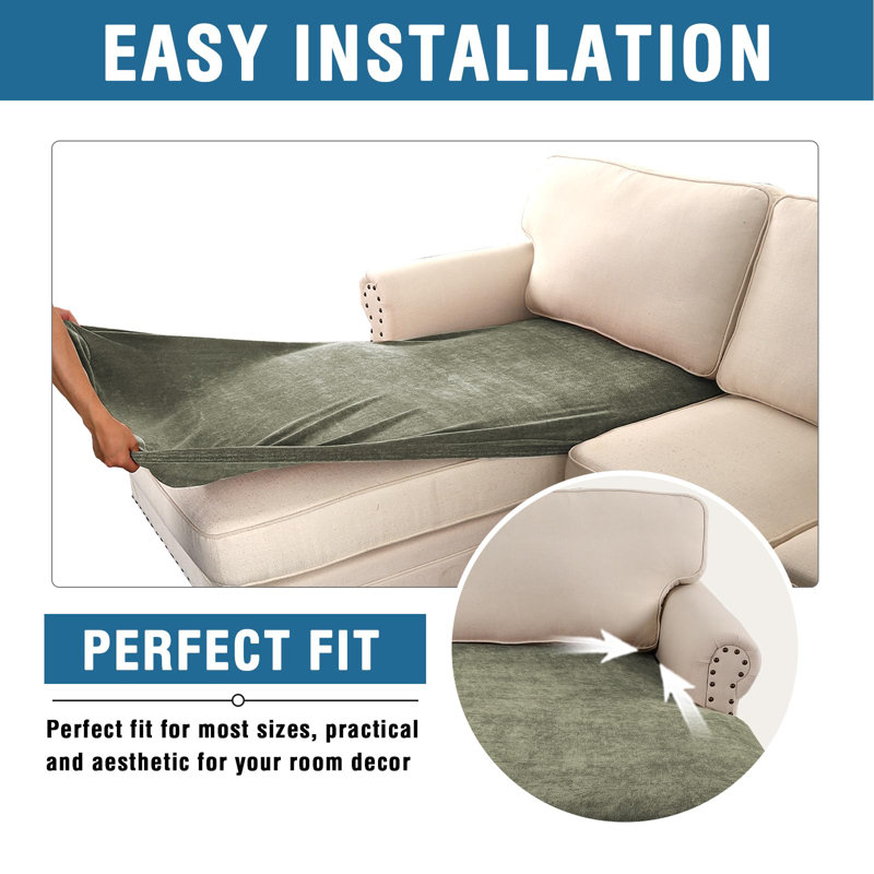 Housse pour canapé modulaire antidérapante en chenille extensible et lavable à la machine , Teatree