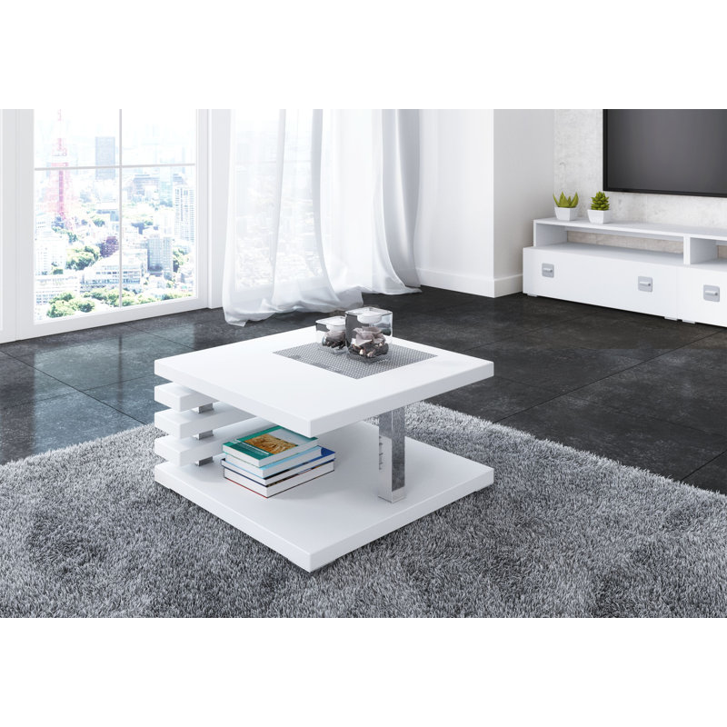 Coffee Table Johnstown in Geometric Design, White