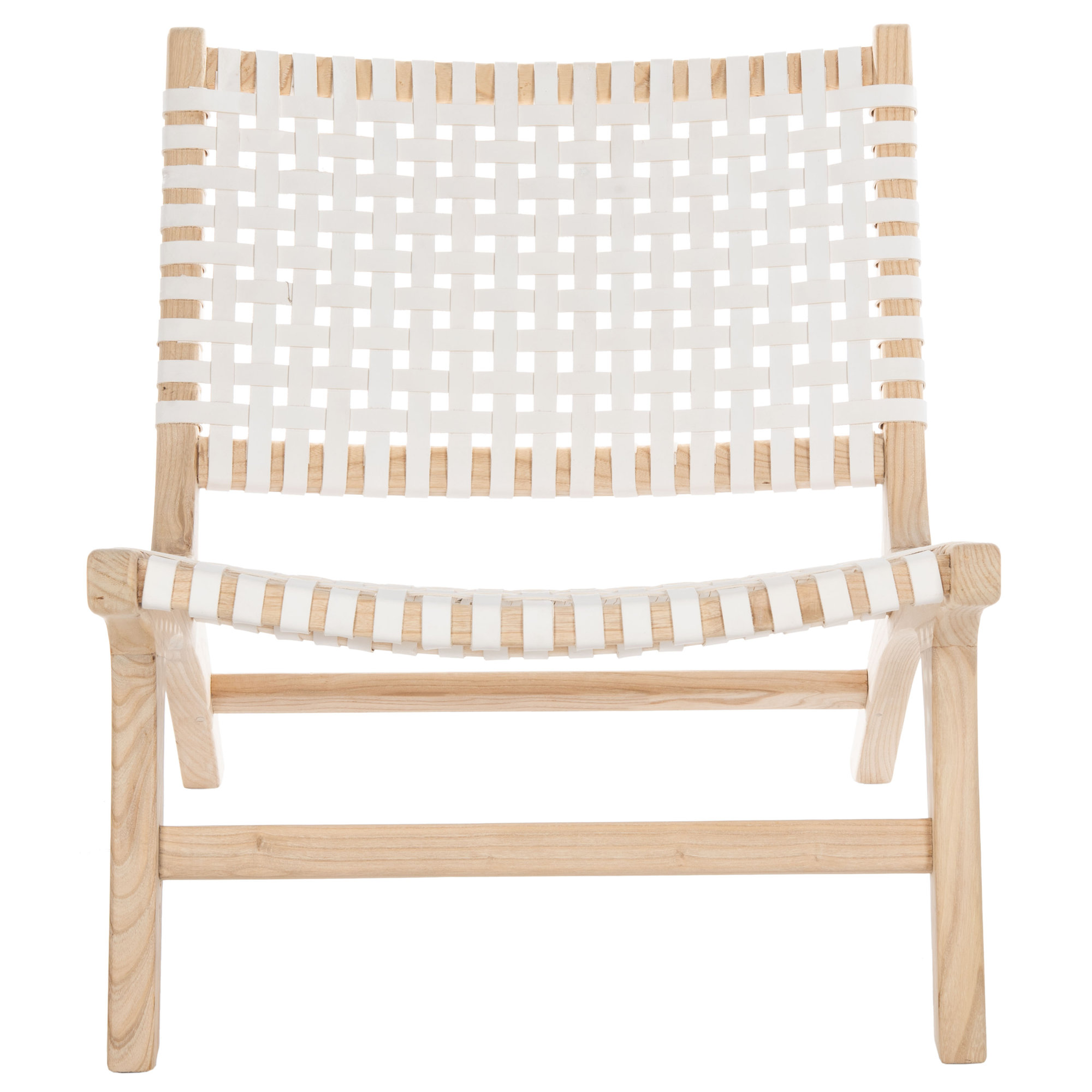 Denman Upholstered Side Chair, White/Natural