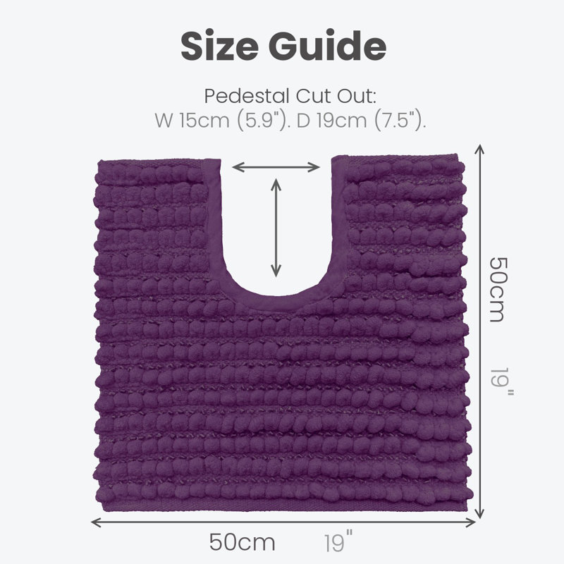 Moonya U-Shaped Bobble Pedestal Mat, Purple