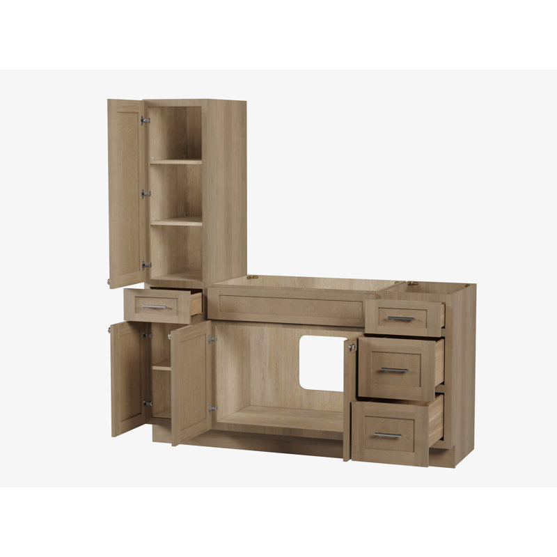 Meuble-lavabo simple Disar, Chêne naturel