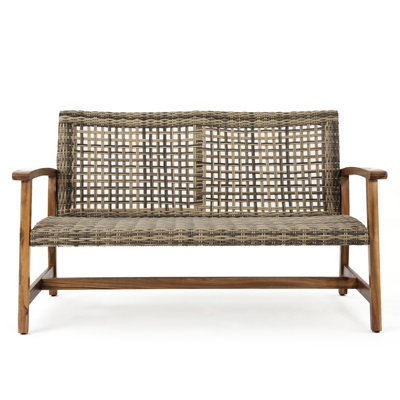 Grey And Natural With Robust Iron Seat Frame Complementing Finish On Wood Features