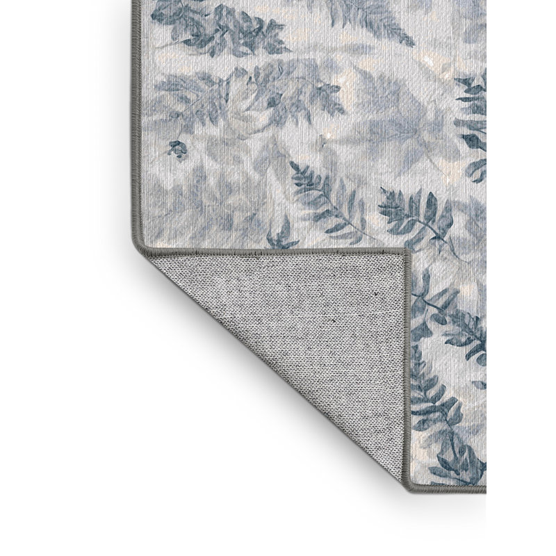 Machine Washable Gray Area Rug, Round 7'