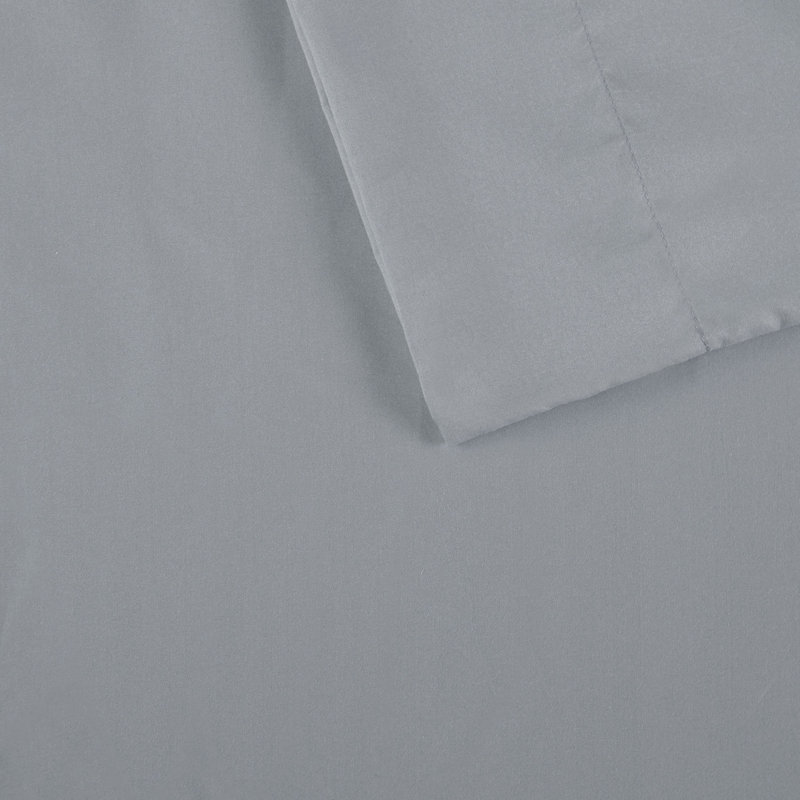 Microfiber Sheet Set with Side Pockets, Twin Sheet Case Pack + Fitted Sheet + 4 Pillowcase, Gray