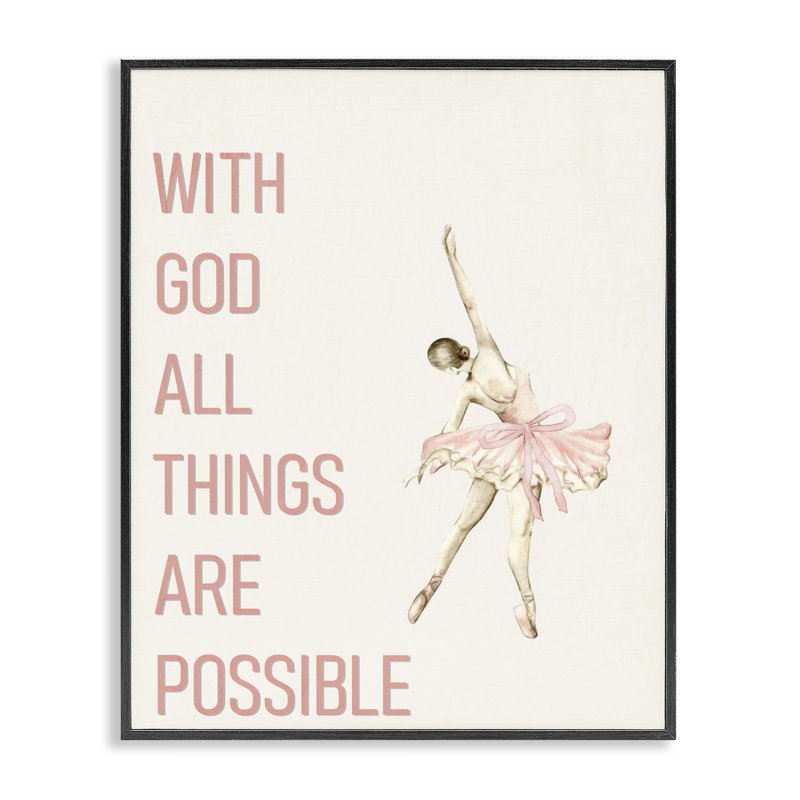 All All possible Ballerina, giclée encadrée, design par Kim Allen, H 20 po x l 16 po, Giclée encadrée noir minuit