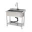 Grand lavabo simple en acier inoxydable de 21 po x l 36 po x H 35,5 po, évier de restaurant commercial autoportant avec robinet escamotable, évier utilitaire pour salle de lavage, garage, cuisine