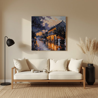 Cities Hanoi Vietnam Purple Metal Wall Art