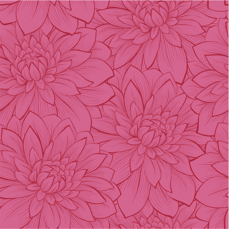 Golinda Seamless Background With Flowers - Wrapped Canvas Print, 51cm H x 51cm W x 3.8cm D