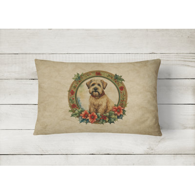 Christmas Flowers Frame Outdoor Throw Pillow