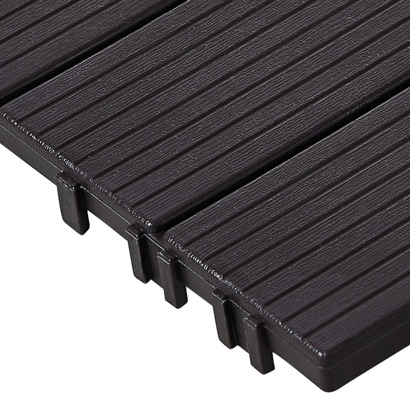 Paquet de 36 tuiles de terrasse à emboîtement imperméable 12 "x 12" VEVOR, Marron foncé