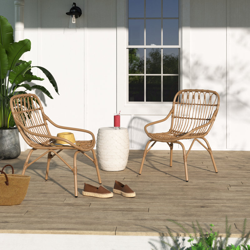 Lesa Premium All-Weather Wicker Outdoor Lounge Chair, Light Brown
