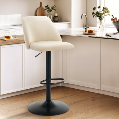 Swivel Adjustable Height Bar Stool Upholstered Counter Stool