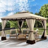 10 pi. L 12 pi. D Pavillon de jardin en acier