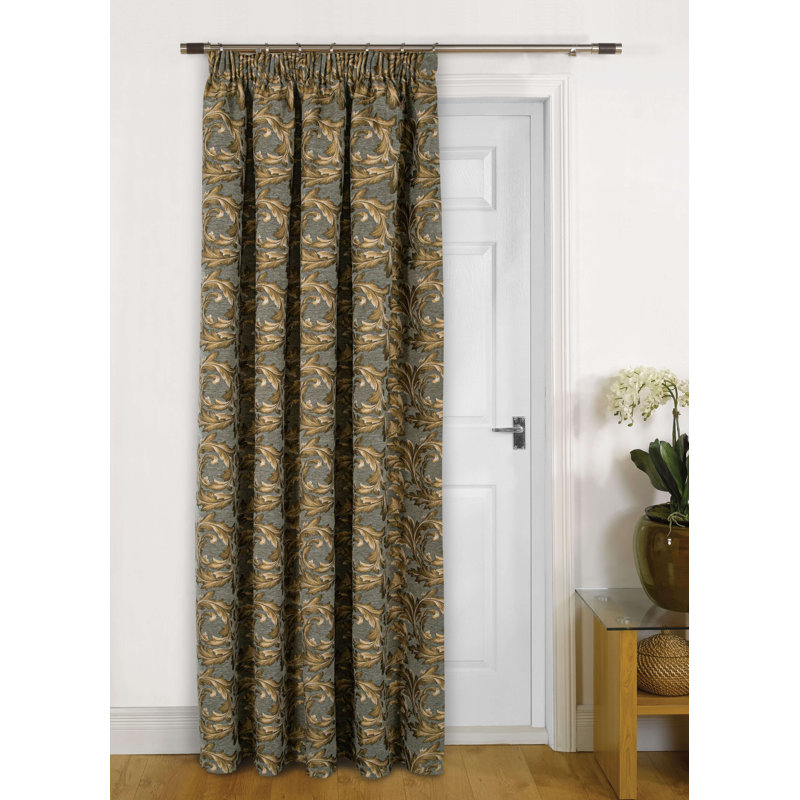 Adiv Room Darkening Door Curtain Pair, Gold