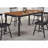 Dining Table Walnut Wood Black Metal Frame