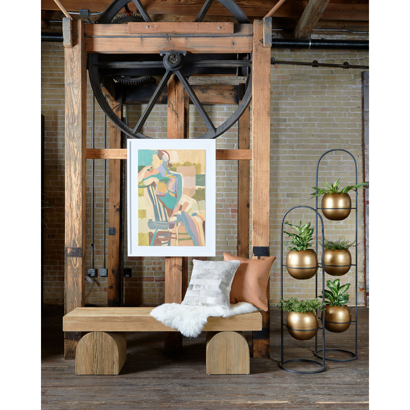 Francois 60" Solid Wood Bench, Reclaimed Natural Elm
