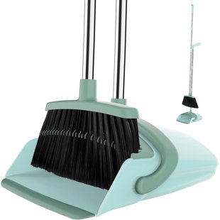 This Household Broom And Dustpan Set Features A 51-Inch Adjustable Handle With Comb Teeth For Efficient Hair Removal, Suitable For Kitchens, Offices, Lobbies, And Gardens.