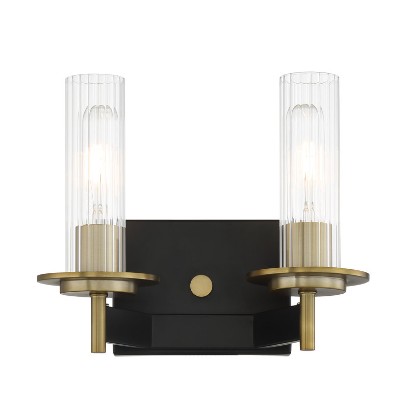 Everly Quinn Baldwin Park Coal And Soft Brass Vanity Light