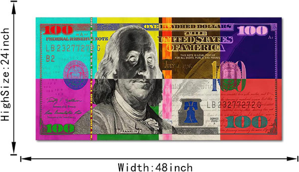 Dollar 1 Note - Picture Frame Graphic Art Print on Paper Trinx