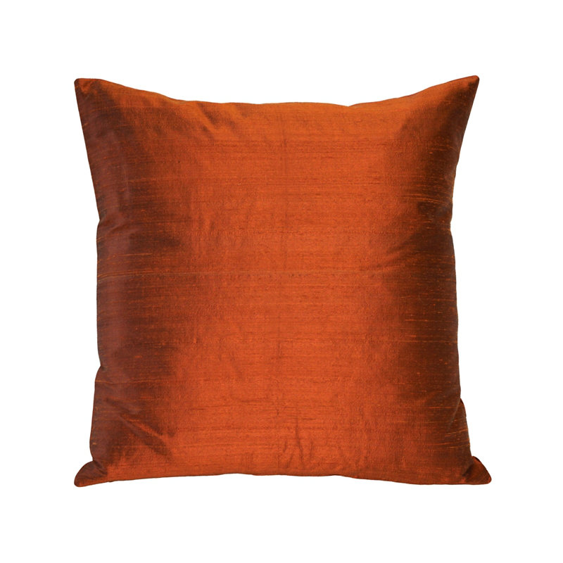 Housse et coussin à recouvrir carré Sankara, H 18 po x l 18 po x P 5 po, Orange brûlé