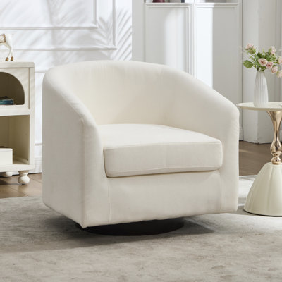 28.5" Wide Modern Soft Linen Upholstered Accent Chair with Swivel