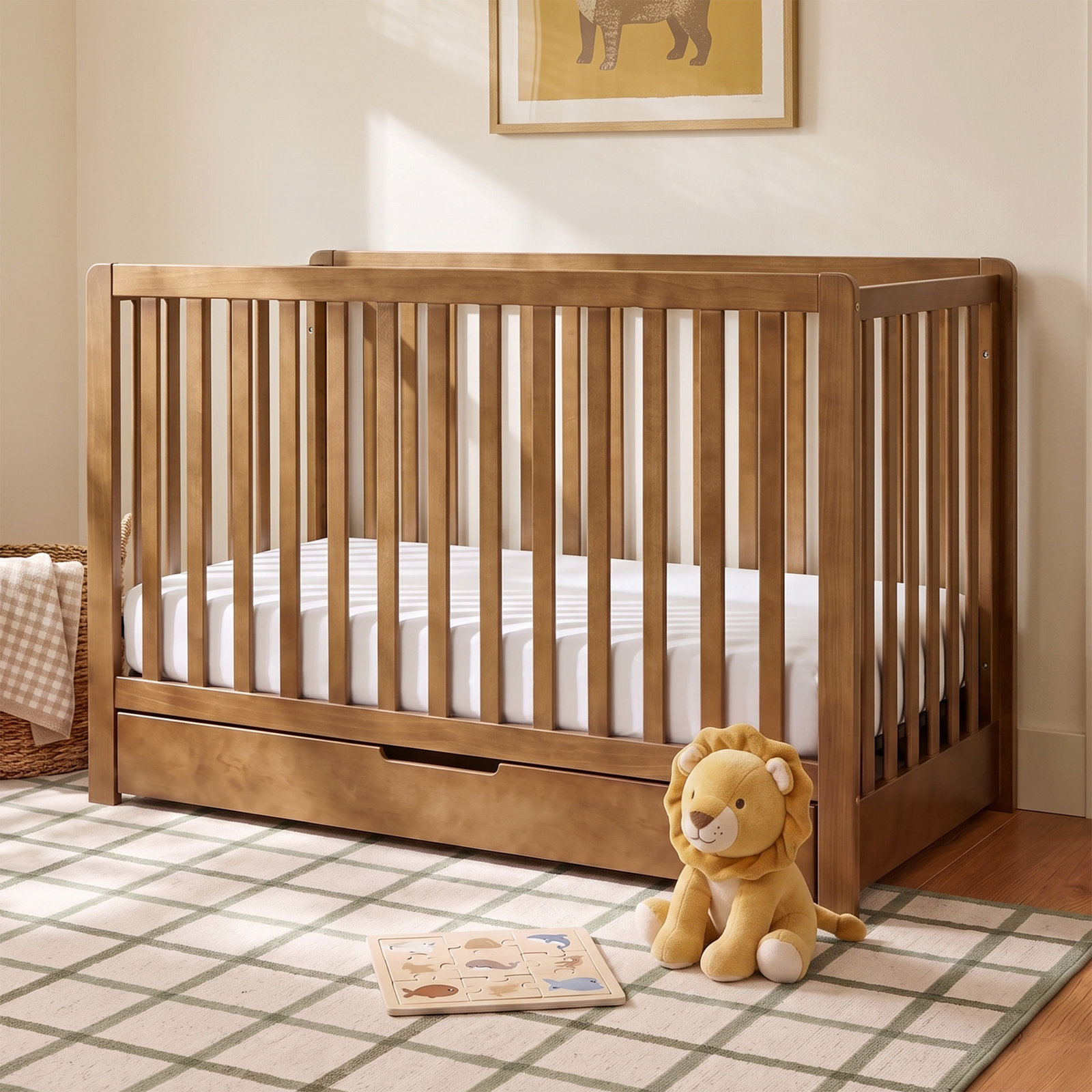 Colby 4-in-1 Convertible Crib, Walnut