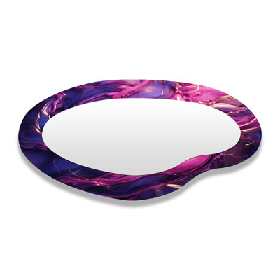Cristal de marbre rose et mauve Essence III - Abstrait moderne en métal - Miroir mural asymétrique