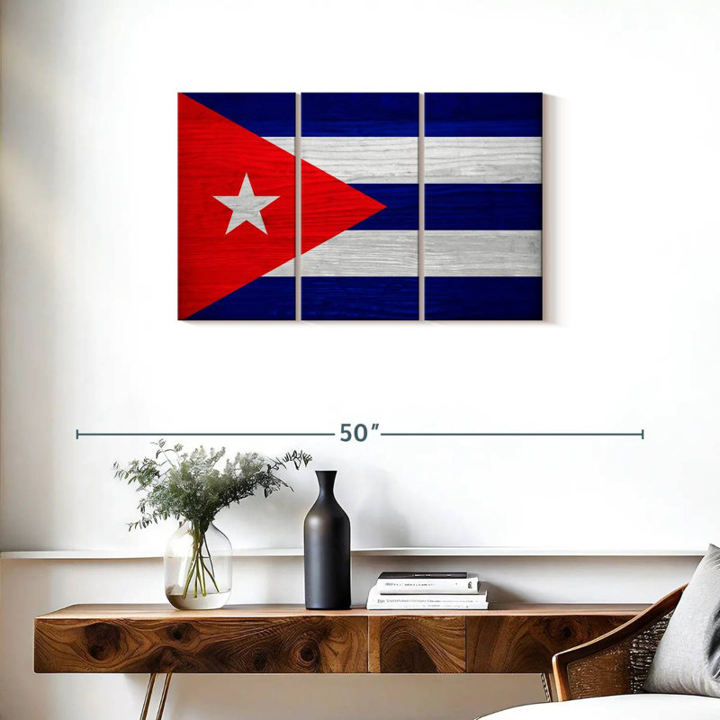 Borges Wood Cuba Flag, 20" H x 33" W