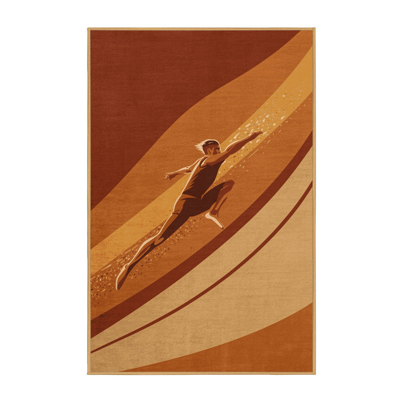 Tapis moderne et contemporain à long saut en machine lavable à la machine Takengon - brun clair, 8 x 10