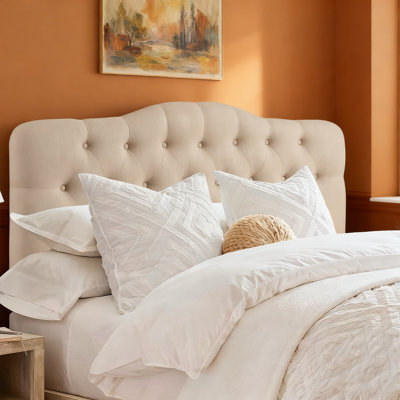 Tufted Upholstered Headboard, Solid Wood Head Board with Wood Legs, Adjustable Height Bed headboard from 37” to 51” Fabric Headboard in Modern Button by Winston Porter