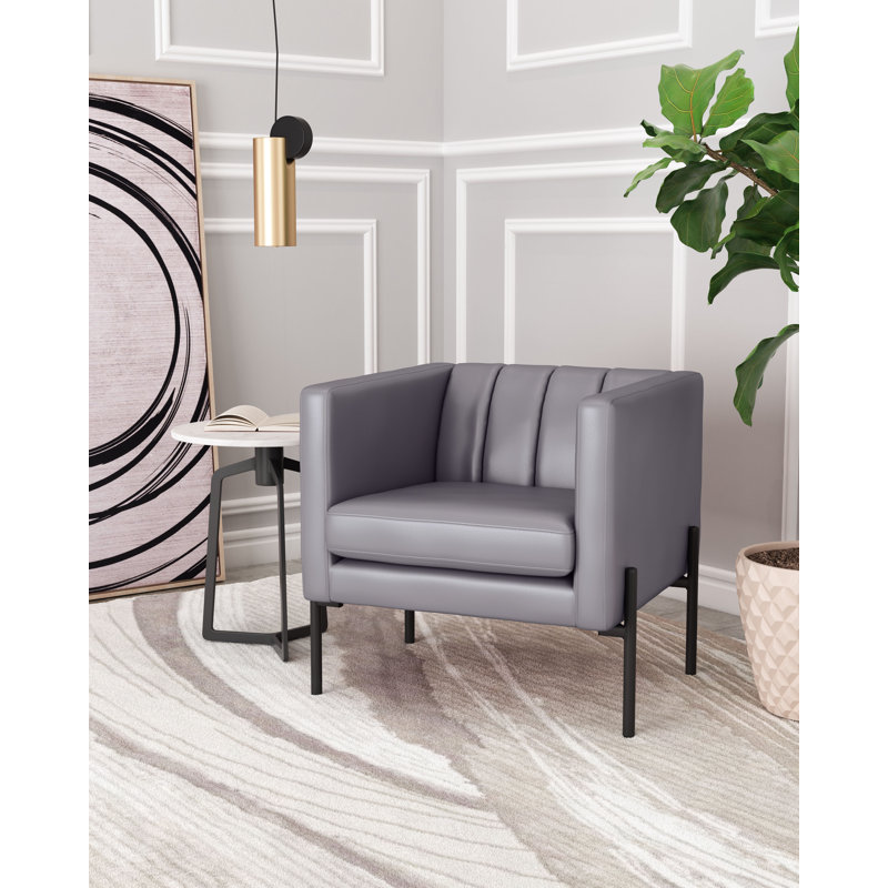 Chaise d'appoint Jess - brun, Polyester gris