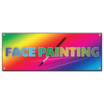 Face Painting 18" X 48" Banner